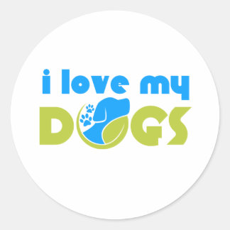 Sticker Rond j'aime mon chien