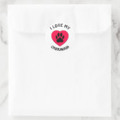 Sticker Rond J'aime mon chien (Sac)