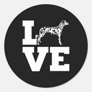Sticker Rond J'aime mon chien dalmate