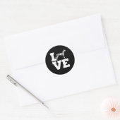 Sticker Rond J'aime mon chien dalmate (Enveloppe)