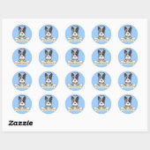 Sticker Rond J'Aime Mon Chien De Bataille Australien (Feuille)