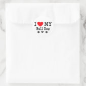 Sticker Rond J'Aime Mon Chien Taureau ! (Sac)