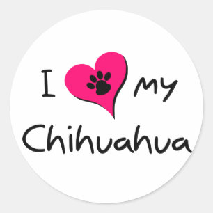 Sticker Rond J'aime mon Chihuahua