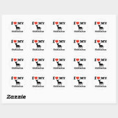 Sticker Rond J'aime mon Chihuahua (Feuille)