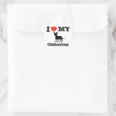 Sticker Rond J'aime mon Chihuahua (Sac)