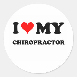 Sticker Rond J'aime mon chiroprakteur