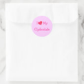 Sticker Rond J'Aime Mon Clydesdale (Sac)