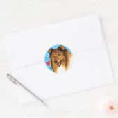 Sticker Rond J'aime mon collie (Enveloppe)