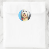Sticker Rond J'aime mon collie barrée (Sac)