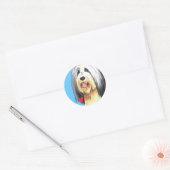 Sticker Rond J'aime mon collie barrée (Enveloppe)