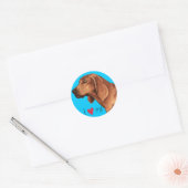 Sticker Rond J'aime mon Coonhound de Redbone (Enveloppe)