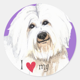 Sticker Rond J'aime mon coton de Tuléar