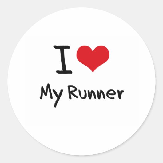 Sticker Rond J'aime mon coureur (Devant)