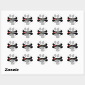Sticker Rond J'Aime Mon Dachshund - Os De Chien (Feuille)