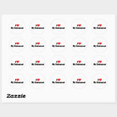 Sticker Rond J'aime mon démocrate (Feuille)