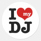 Sticker Rond J'aime mon DJ (Devant)