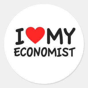 Sticker Rond J'aime mon économiste