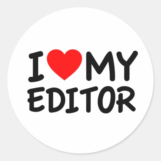 Sticker Rond J'aime mon éditeur (Devant)