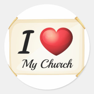 Sticker Rond J'aime mon église