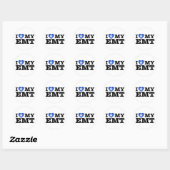 Sticker Rond J'aime mon EMT (Feuille)