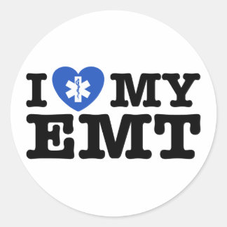 Sticker Rond J'aime mon EMT
