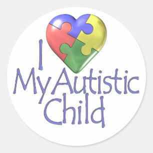 Sticker Rond J'Aime Mon Enfant Autiste