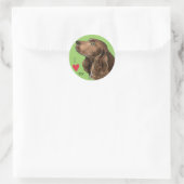 Sticker Rond J'aime mon Field Spaniel (Sac)