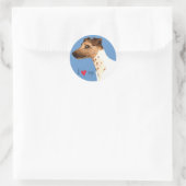 Sticker Rond J'aime mon Fil Fou Fox Terrier (Sac)