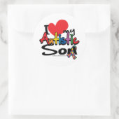 Sticker Rond J'Aime Mon Fils Autiste (Sac)