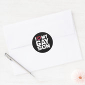 Sticker Rond J'aime mon fils gay (Enveloppe)