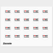 Sticker Rond J'Aime Mon Glazier (Feuille)