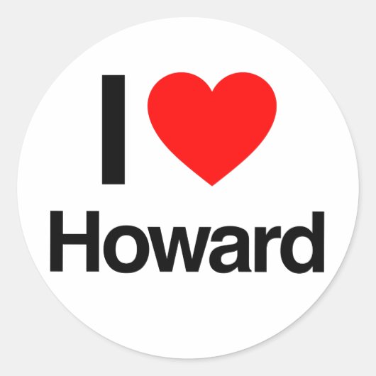 Sticker Rond J'Aime Mon Howard (Devant)