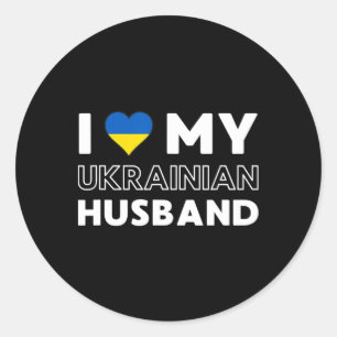 Sticker Rond J'aime mon Husnd ukrainien