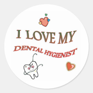 STICKER ROND J'AIME MON HYGIÉNISTE DENTAIRE