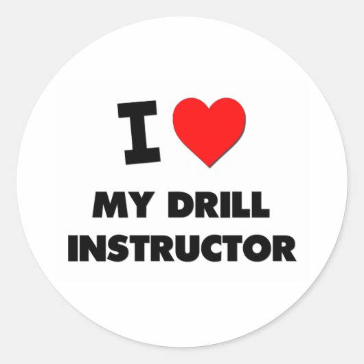 Sticker Rond J'aime mon instructeur de forage (Devant)