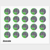 Sticker Rond J'aime mon Kerry Blue Terrier (Feuille)