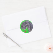 Sticker Rond J'aime mon Kerry Blue Terrier (Enveloppe)