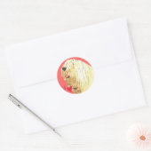 Sticker Rond J'aime mon Komondor (Enveloppe)