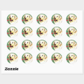 Sticker Rond J'aime mon Kuvasz (Feuille)