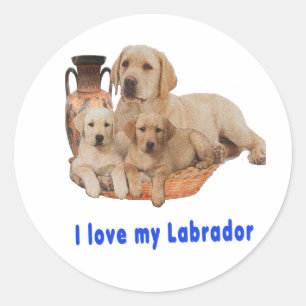 Sticker Rond J'aime mon Labrador