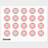 Sticker Rond J'Aime Mon Lhasa Apso (Feuille)