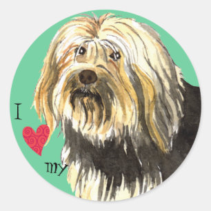 Sticker Rond J'aime mon Lowchen
