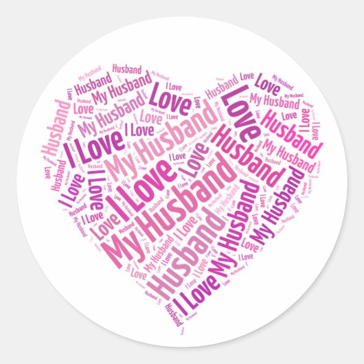 Sticker Rond J'Aime Mon Mari (Devant)