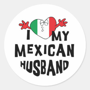 Sticker Rond J'Aime Mon Mari Mexicain