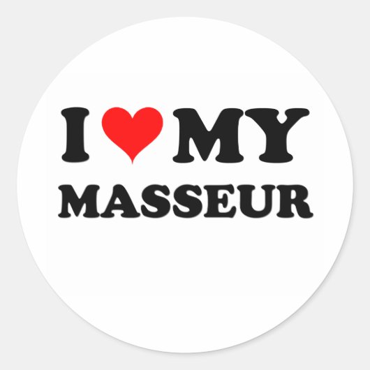 Sticker Rond J'Aime Mon Masseur (Devant)