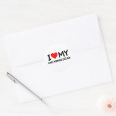 Sticker Rond J'aime mon mathématicien (Enveloppe)