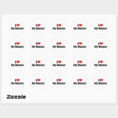 Sticker Rond J'aime mon médecin (Feuille)