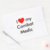 Sticker Rond J'aime mon médecin de combat ! (Enveloppe)