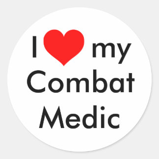 Sticker Rond J'aime mon médecin de combat !