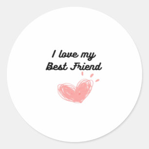 Sticker Rond J'Aime Mon Meilleur Ami Classique